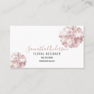 PINK WATERCOLOR BLUME GESCHÄFTSKARTEN mit QR CODE Visitenkarte