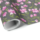 Pink Watercolor Blume Geschenkpapier (Rolleneckpunkt)