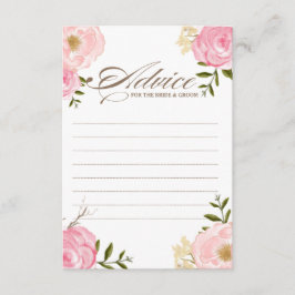 Pink Watercolor Blume Hochzeitsratgeber Karte