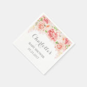 Pink Watercolor Blume Kinderdusche Serviette (Ecke)