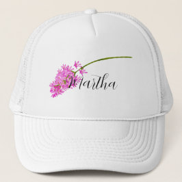 Pink Watercolor Blume mit Ihrem Namen Trucker Hat Truckerkappe
