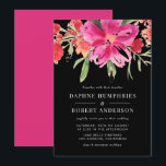 Pink Watercolor Blume Posy Wedding Einladung II<br><div class="desc">Elegante Hochzeitseinladung mit heißen Rosa- und Korallenfloralen. Diese blumengeschmückte Einladung ist Teil einer Hochzeitssuite. Matching Artikel sind in meinem Geschäft verfügbar.</div>