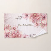 Pink Watercolor Blume Shiny Glitzer Moderne Badhandtuch Set (Handtuch)