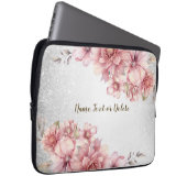 Pink Watercolor Blume Shiny Glitzer Moderne Laptopschutzhülle (Vorne Rechts)