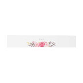 Pink Watercolor Blume Wedding Einladende Bauchband Einladungsbanderole (Flach)
