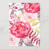 Pink Watercolor Blume Wreath Wedding Program Programm (Rückseite)