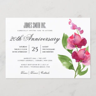 PINK WATERCOLOR BLUMEN CORPORATE PARTY EVENT EINLADUNG