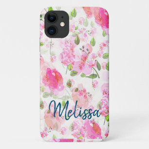 Pink Watercolor Blumengarten Muster Case-Mate iPhone Hülle
