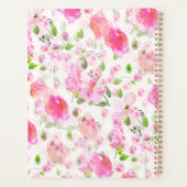 Pink Watercolor Blumengarten Muster Planer (Rückseite)