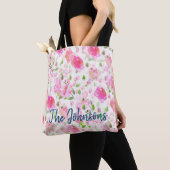 Pink Watercolor Blumengarten Muster Tasche (Von Nahem)