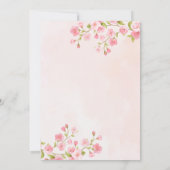 Pink Watercolor Blumenkirsche Blossom Hochzeit Save The Date (Rückseite)