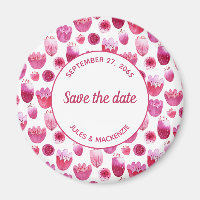 Pink Watercolor Blumenmuster Save the Date