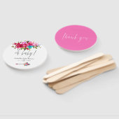 Pink Watercolor Boho Chic Floral Baby Dusche Fächer (Non-assembled)