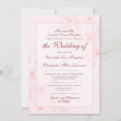 Pink Watercolor Boho Chic Peonies Formal Wedding Einladung (Vorderseite)