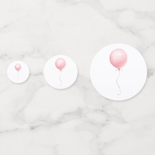 Pink Watercolor Bow & Balloon Konfetti (Vorderseiten)