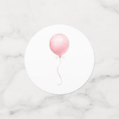 Pink Watercolor Bow & Balloon Konfetti (Klein Vorderseite)