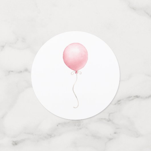 Pink Watercolor Bow & Balloon Konfetti (Klein Vorderseite)