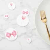 Pink Watercolor Bow & Balloon Konfetti (Gruppe)