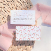 Pink Watercolor Bow Calligraphy Girl Babydusche Begleitkarte