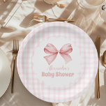 Pink Watercolor Bow Girl Babydusche Pappteller<br><div class="desc">Machen Sie Ihre Babydusche unvergesslich mit unseren Pink Watercolor Bow Girl Baby Shower Paper Tellern. Diese reizvollen Teller verbinden Eleganz mit Komfort und schaffen die perfekte Atmosphäre, um die Ankunft Ihres kleinen Mädchens zu feiern. Stellen Sie sich vor, Ihre Gäste genießen köstliche Leckereien auf diesen wunderschön gestalteten Tellern. Der zarte,...</div>