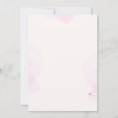 Pink Watercolor Bow Kinderdusche Einladung (Rückseite)