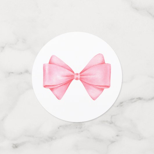 Pink Watercolor Bow Konfetti (Klein Vorderseite)
