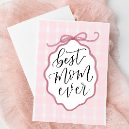 Pink Watercolor Bow's Day Card Feiertagskarte
