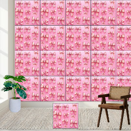 Pink Watercolor Bows Muster Tapete