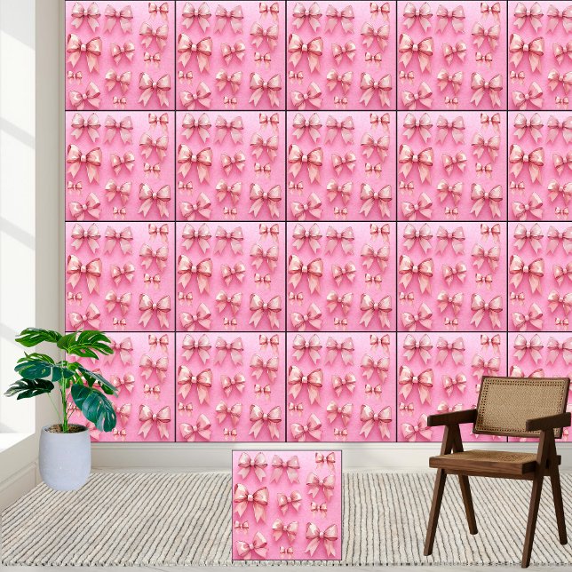 Pink Watercolor Bows Muster Tapete (Von Creator hochgeladen)