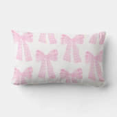 Pink Watercolor Bows Preppy Grandmillennial Lendenkissen (Rückseite)