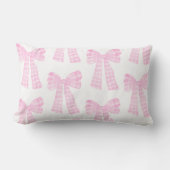 Pink Watercolor Bows Preppy Grandmillennial Lendenkissen (Vorderseite)