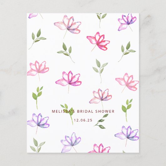 Pink Watercolor Brautparty (Rückseite)