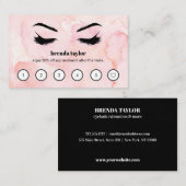 Pink Watercolor Browbar Eyelash Custom Loyalität Visitenkarte (Vorne/Hinten)