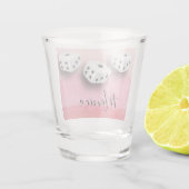 Pink Watercolor Bunco Player Diode Monogram Schnapsglas (Rückseite)