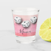 Pink Watercolor Bunco Player Diode Monogram Schnapsglas (Vorderseite)