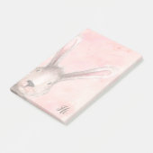 Pink Watercolor Bunny Rabbit Post-it Klebezettel (angewinkelt)