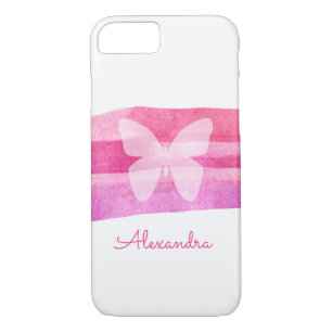 Pink Watercolor Butterfly Personalisiert Case-Mate iPhone Hülle