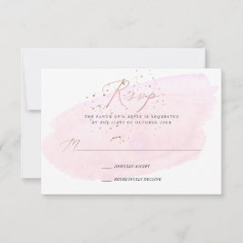 Pink Watercolor Champagne Bubbles+Kalligraphie UAW Einladung