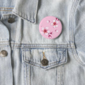 Pink Watercolor Cherry Blossom Muster Button (Beispiel)