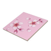 Pink Watercolor Cherry Blossom Muster Fliese (Seite)