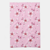 Pink Watercolor Cherry Blossom Muster Geschirrtuch (Vertikal)