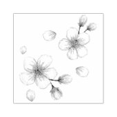 Pink Watercolor Cherry Blossom Muster Gummistempel (Prägung)