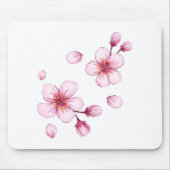 Pink Watercolor Cherry Blossom Muster Mousepad (Vorne)