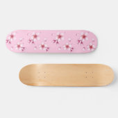 Pink Watercolor Cherry Blossom Muster Skateboard (Horizontal)
