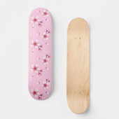 Pink Watercolor Cherry Blossom Muster Skateboard (Vorderseite)