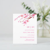 Pink Watercolor Cherry Blossom Save the Date (Stehend Vorderseite)
