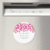 Pink Watercolor Chrysanthema Save the Date Magnet (In Situ (Geschirrspüler))