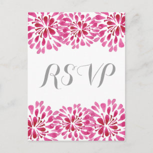 Pink Watercolor Chrysanthema UAWG Postkarte