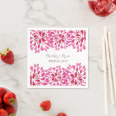 Pink Watercolor Chrysanthemum Paper Napkins Serviette (Beispiel)