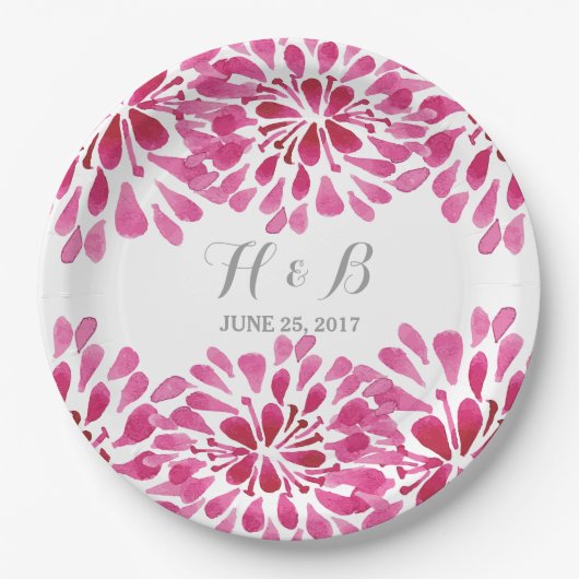 Pink Watercolor Chrysanthemum Paper Teller (Vorderseite)